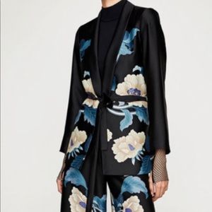 Zara Floral Kimono Blazer